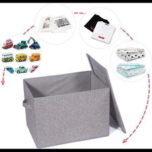 5 Pack Large Foldable Storage Box with Lids [16.5x11.8x11.8]